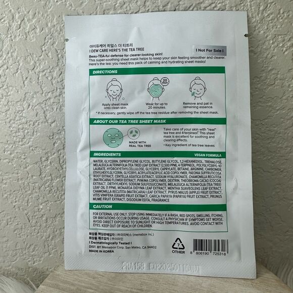 $3 🌙 I Dew Care Here’s The Tea Tree‎ Sheet Mask NEW - Picture 3 of 7